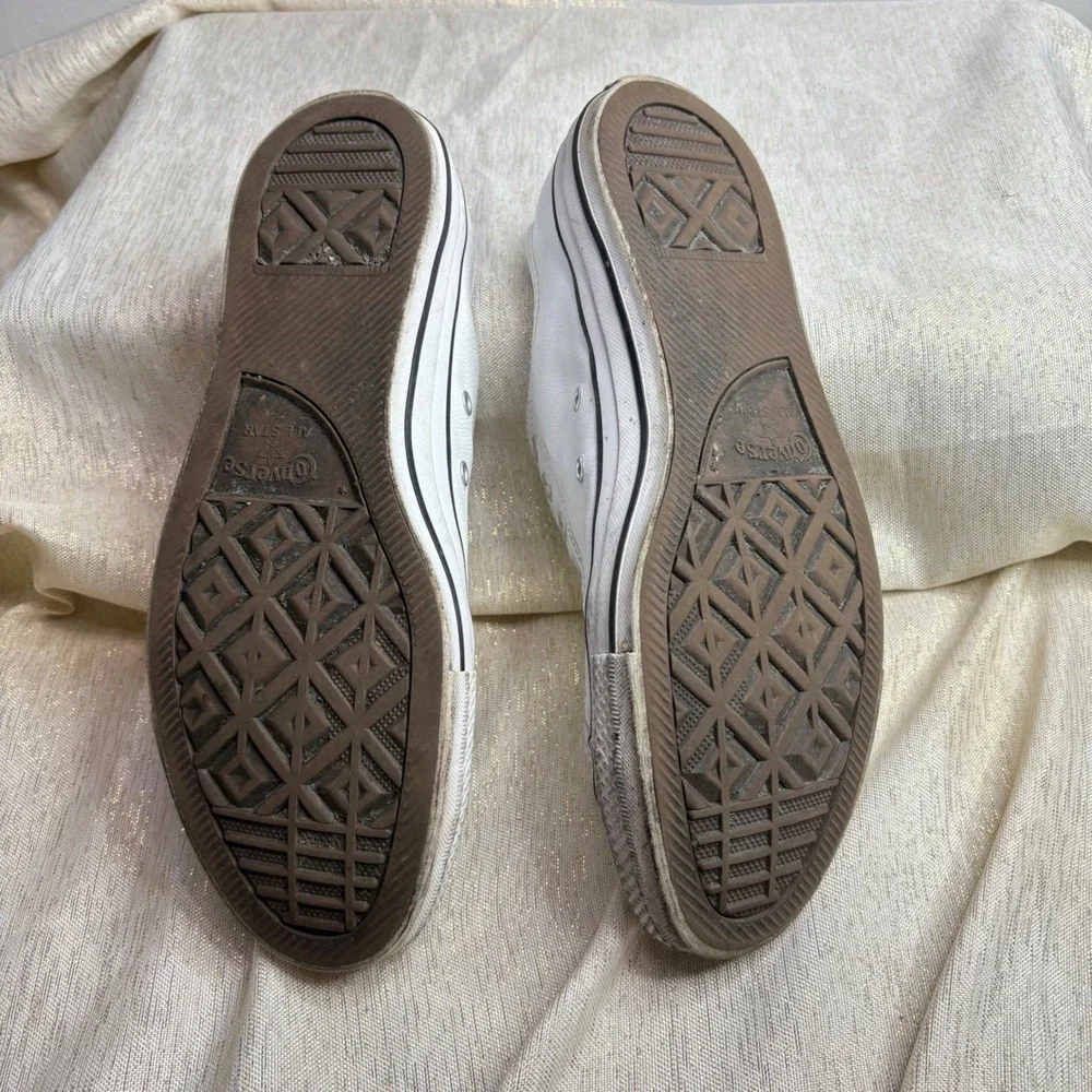 Converse Chuck Taylor All Star Leather Low Top Sneakers White Men 10 Women 12 - Picture 3 of 5